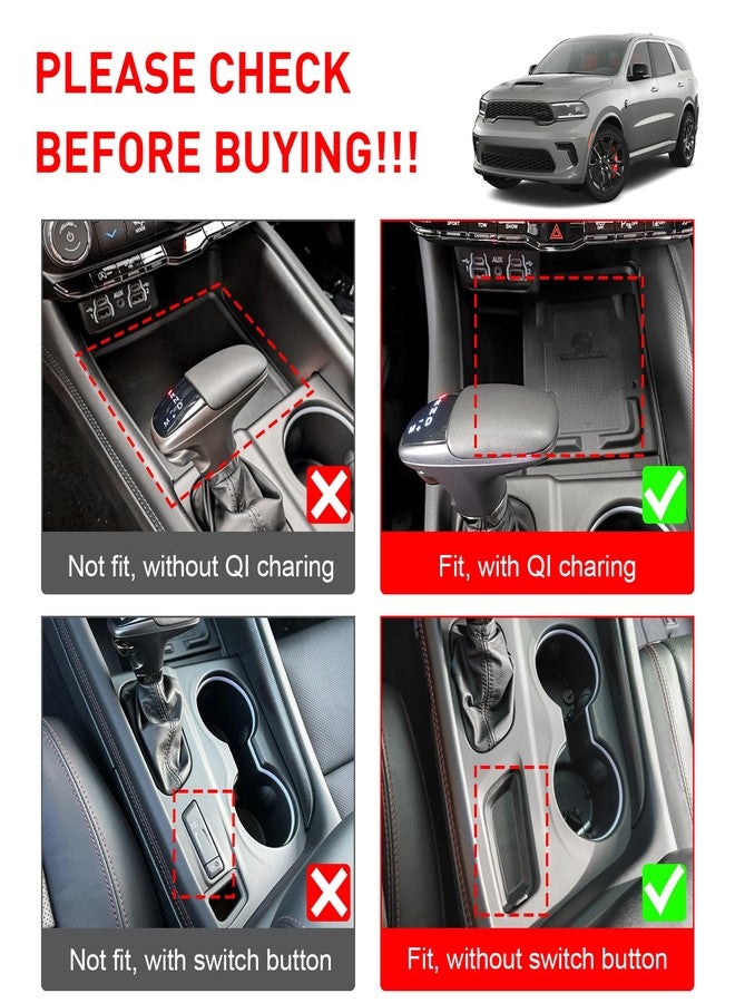 REMOCH Cup Holder Inserts for Dodge Durango Accessories 2021 2022 2023 2024 2025 2026 Center Console Mat Custom Fit Silicone Cup Liners Pads Interior Decoration (5pcs/Set, Red) - Image 3